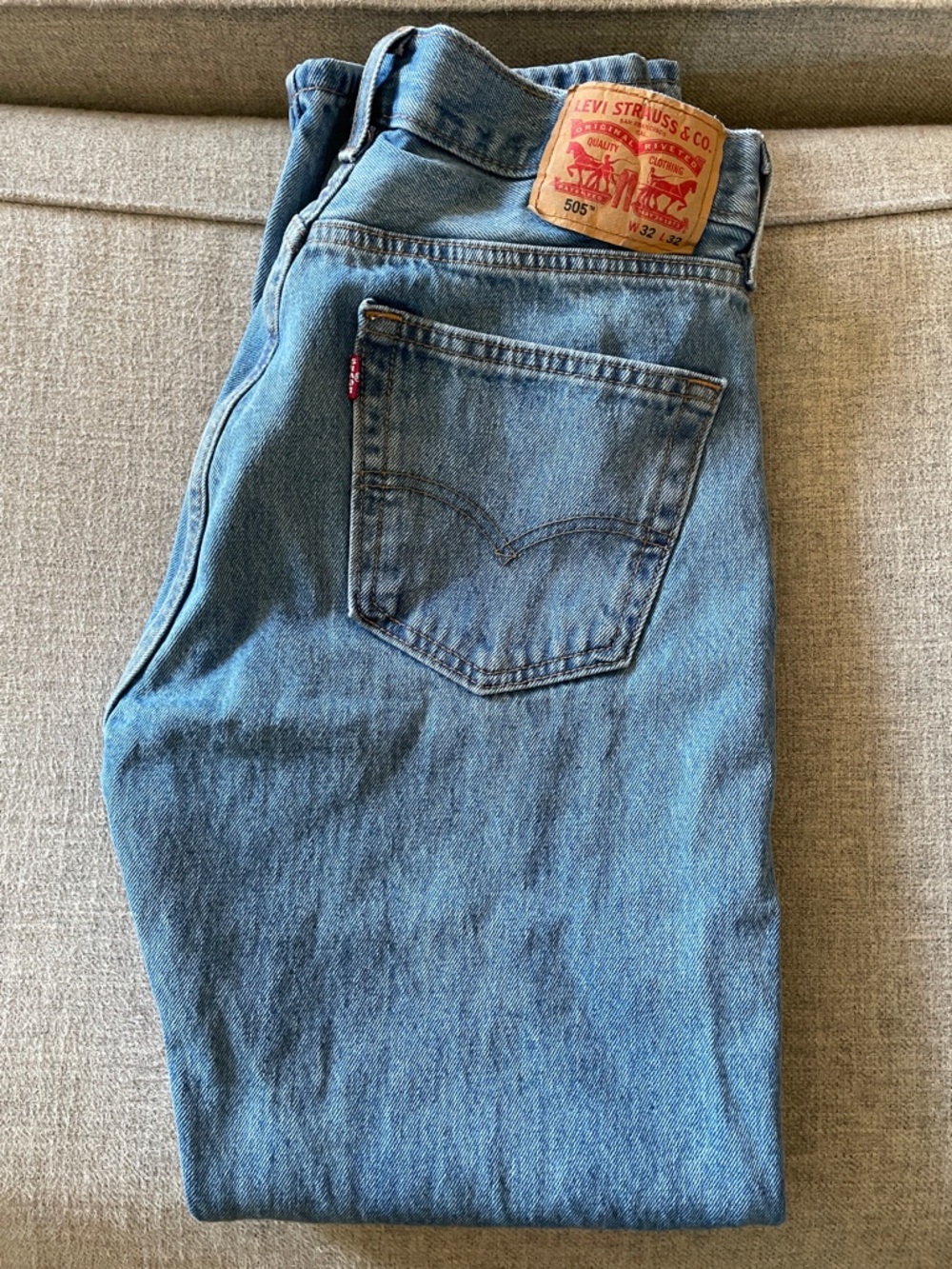 Levi's Men's Light Blue Straight Jeans - 505 Style